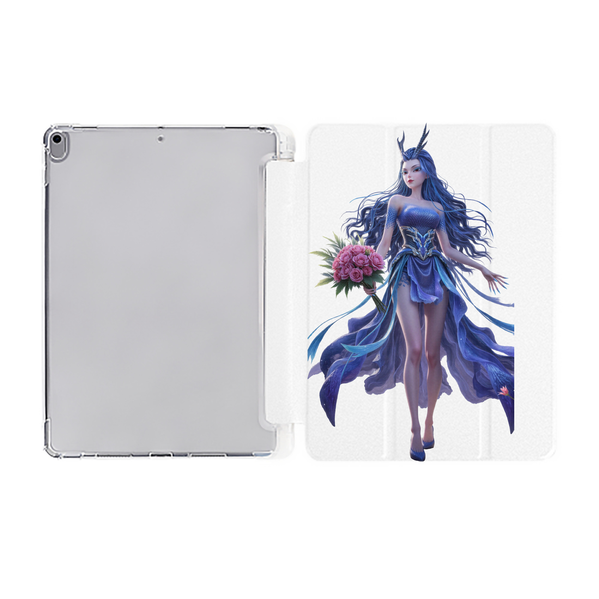 （画像用） Ne Zha 2 ナタ 魔童の大暴れ IPad ケース ペン収納付き 三つ折りスタンド PUレザー×シリコン 対応機種9.5/10.5/10.9インチ